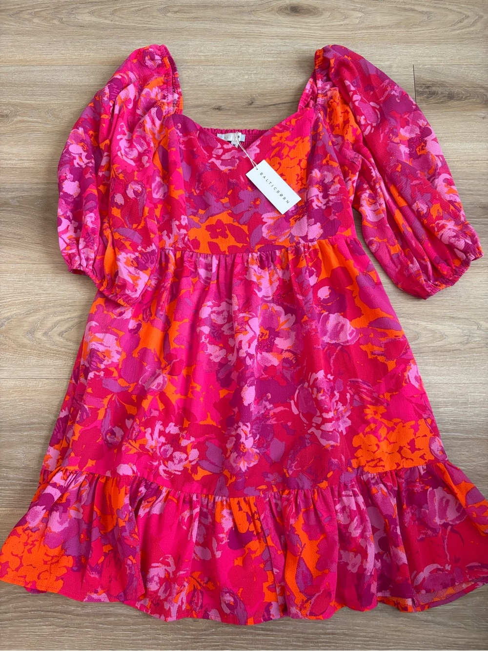 Baltic Born Hot Pink & Orange Floral Maxi Dress